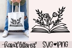 Floral book svg, Book bag svg Product Image 1