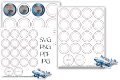 Complete set Button Template Print &amp; Cut Ready 9 sizes Product Image 1