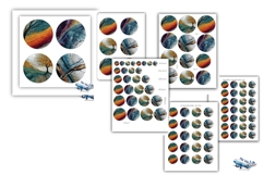 Fluid art round collages for multiple craft projects 13 size Product Image 1