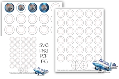 Complete set Button Template Print &amp; Cut Ready 9 sizes Product Image 9