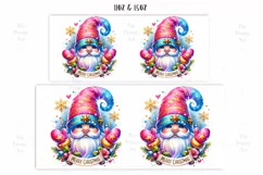 Pink Christmas Gnome Mug Wrap For 11 oz and 15 oz, Gnome Png Product Image 2