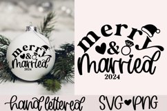 Merry and married 2024 SVG | Christmas wedding SVG Product Image 1