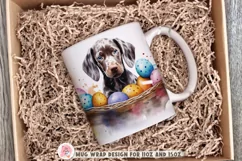 Easter Eggs Dog Mug Wrap For 11 oz and 15 oz Png Product Image 1