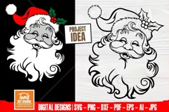 Santa Claus svg, Santa Face svg, Christmas Holiday Cut File Product Image 1