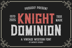 Knight Dominion - Vintage Western Font Product Image 1