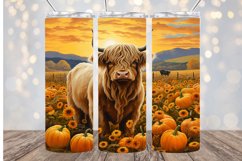 Highland Cow/Autumn- 20oz Sublimation - PNG Download Product Image 1