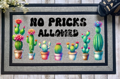 Funny Cactus Door Mat PNG Design for Sublimation Product Image 1