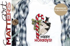 Chickadee Candy Cane Happy Holidays - 300 DPI - Hand Painted Product Image 2