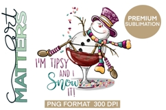 I&#039;m tipsy and I snow it! Snowman - Hand Painted Product Image 3