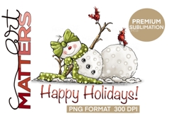 Snowman Cardinals Happy Holidays - Hand Painted Product Image 2