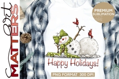 Snowman Cardinals Happy Holidays - Hand Painted Product Image 1