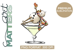 Cheers Dirty Martini! Snowman illustration - Hand Painted Product Image 6