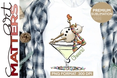 Cheers Dirty Martini! Snowman illustration - Hand Painted Product Image 1