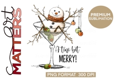 A tini bit Merry! Tipsy Snowman illustration - Hand Painted Product Image 3