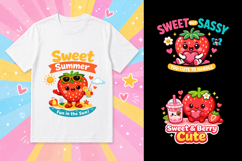 Cute kawaii strawberry PNG Product Image 1