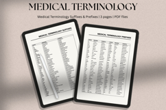 Medical terminology list, prefixes and suffixes pdf Product Image 1