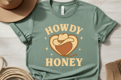 Howdy Honey PNG, Retro Western Cowgirl Sublimation Design Product Image 1