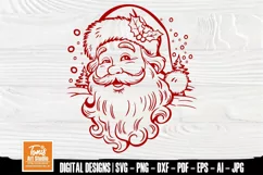 Santa Claus svg, Santa Face svg, Christmas Holiday Cut File Product Image 1