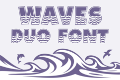 Waves Duo Font | Beach Summer Font for Kids | Ocean Sea Product Image 1