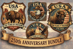 USA 250th Anniversary 1776-2026 Semiquincentennial 4 PNGs Product Image 1
