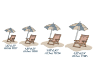 Coastal Beach Chair Embroidery Design, Summer Umbrella File Product Image 2