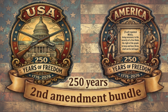 USA 250th Anniversary 2nd Amendment PNG Bundle Product Image 1