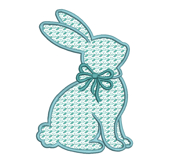 Easter Bunny, Chinoiserie Rabbit, 4x4 Machine Embroidery Product Image 2