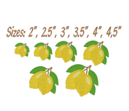 Lemon Embroidery Design, Citrus Fruit Machine Embroidery Product Image 2