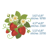 Strawberry Embroidery Design Floral Berry 4x4 Product Image 2