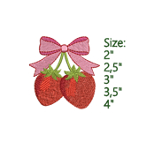 Strawberry and Bow Embroidery Design Product Image 6