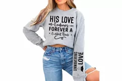 His Love Endures Sleeve SVG, God SVG Design, Faith SVG Product Image 3