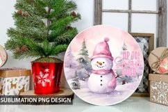 Christmas Snowman Round Sign - Up To Snow Good Sublimation Product Image 1