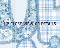 Lace Floral Alphabet PNG bundle, Preppy Blue Toile letters Product Image 2