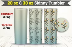 Flower Buds 20 Oz & 30 Oz Skinny Sublimation Tumbler Wraps Product Image 1