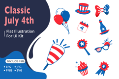 Classic July 4th flat illustrations Product Image 1