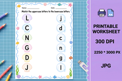 Uppercase and lowercase matching printable worksheet Product Image 1