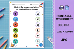 Uppercase and lowercase matching printable worksheet Product Image 1