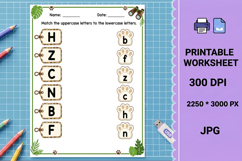 Uppercase and lowercase matching printable worksheet Product Image 1