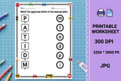 Letters Uppercase and lowercase matching printable worksheet Product Image 1