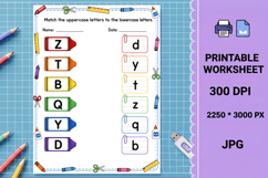 Letters Uppercase and lowercase matching printable worksheet Product Image 1
