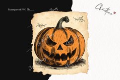 Vintage Goth Jack O Lantern Clipart | Halloween PNG Product Image 2
