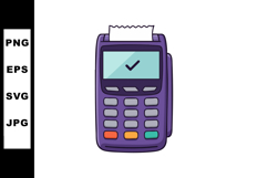 Payment terminal with receipt and colorful buttons illustrat Product Image 1