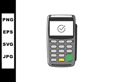 Payment Terminal Device with Checkmark on Screen Vector Illu Product Image 1