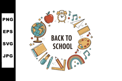 Back to school education supplies globe apple clock music no Product Image 1