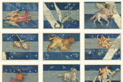 12 Vintage ZODIAC Artworks From An Old Celestial Atlas Product Image 2