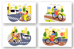 10 Urban Cycling Illustration Product Image 3