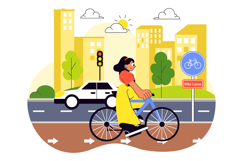 10 Urban Cycling Illustration Product Image 4