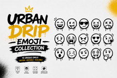 Urban Drip Emoji Collection Expressive Graffiti Emoticon EPS Product Image 1