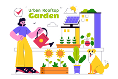 10 Urban Farming Rooftop Garden Illustration Product Image 4