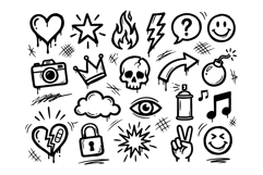 Urban Graffiti Doodle Elements Vector Icon Pack Product Image 2